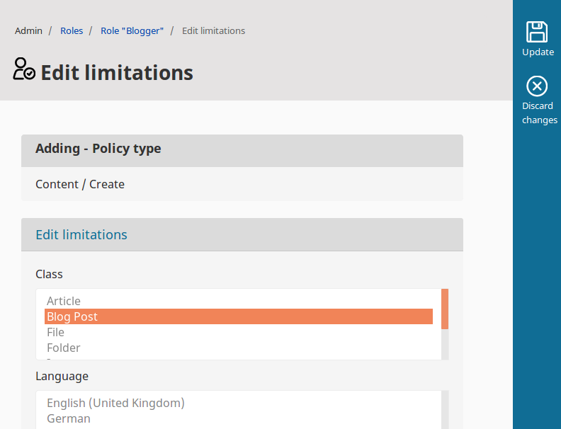 Adding Limitations to a Policy