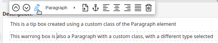 Selecting a custom style for a paragraph