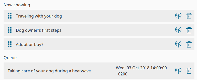 Content Scheduler with scheduled content