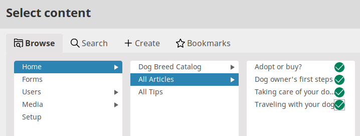 Selecting Articles for the Schedule Block