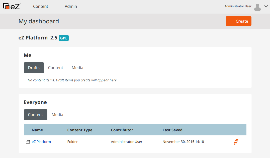 Unmodified dashboard
